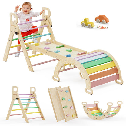Set Triangulaire Pikler  – Arc et Rampe Arc-en-Ciel