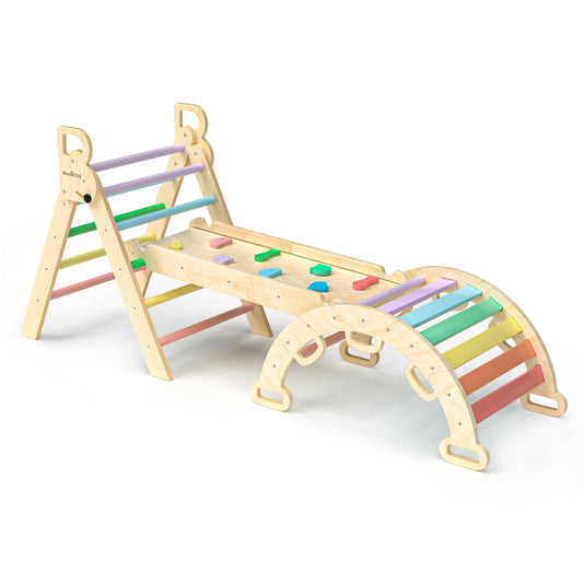 Set Triangulaire Pikler  – Arc et Rampe Arc-en-Ciel