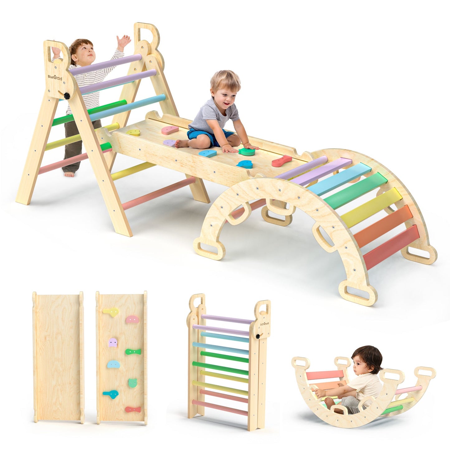 Set Triangulaire Pikler  – Arc et Rampe Arc-en-Ciel